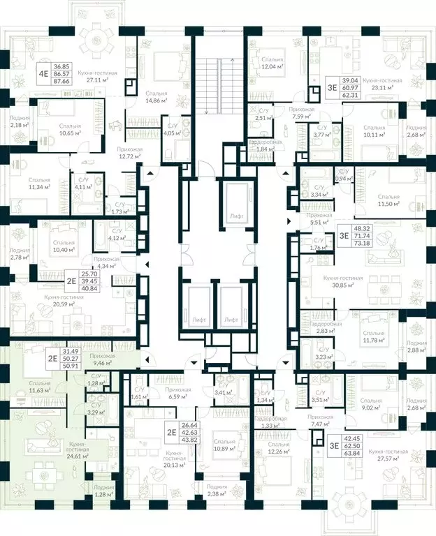 1-комнатная квартира: Уфа, жилой район Глумилино, жилой комплекс Урман ... - Фото 2