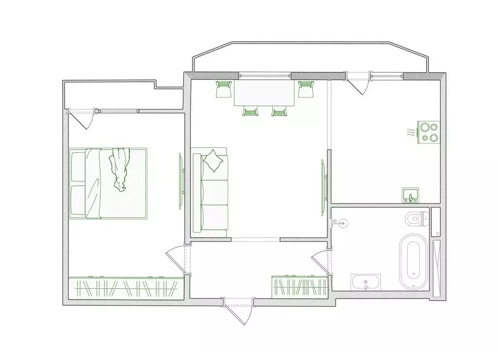 2-комнатная квартира: Санкт-Петербург, проспект Просвещения, 43 (56.1 ... - Фото 2