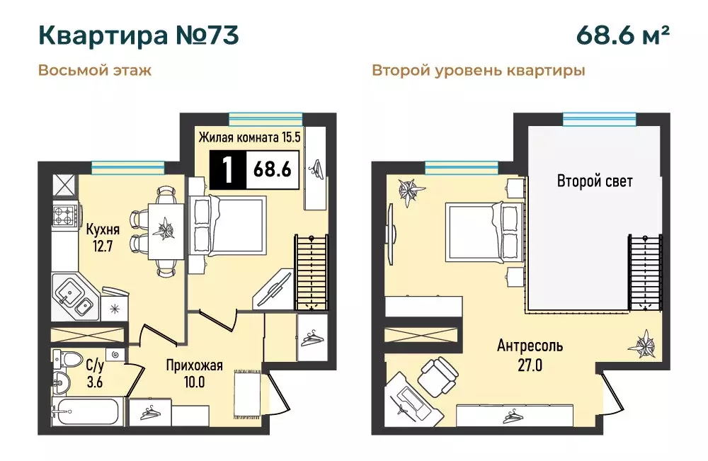 1-комнатная квартира: посёлок Иноземцево, улица Рядового Панченко, ... - Фото 0