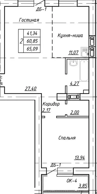 2-к кв. Оренбургская область, Оренбург Уральская ул., 2Д (67.3 м) - Фото 1