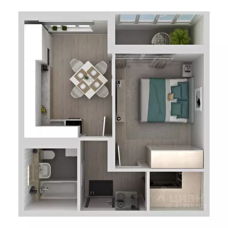 1-к кв. Самарская область, Самара Южное ш., 13 (37.7 м) - Фото 1