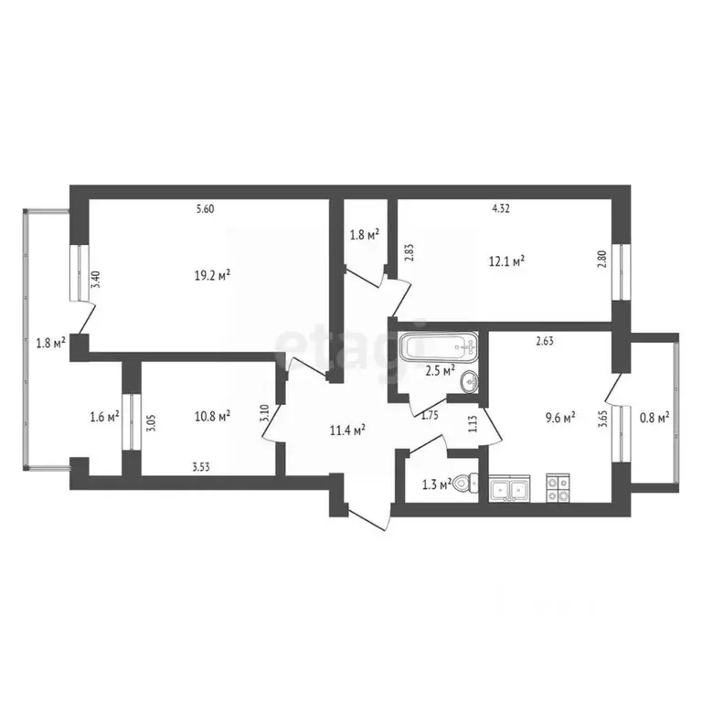3-к кв. Крым, Феодосия ш. Симферопольское, 41 (72.9 м) - Фото 2
