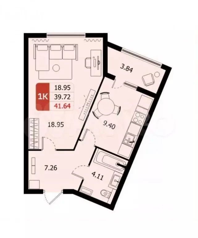 1-к кв. Московская область, Домодедово городской округ, с. Домодедово ... - Фото 2