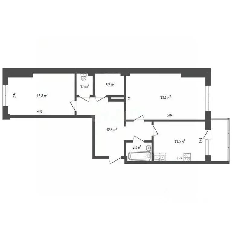 2-к кв. Калужская область, Калуга Аллейная ул., 19 (63.6 м) - Фото 1