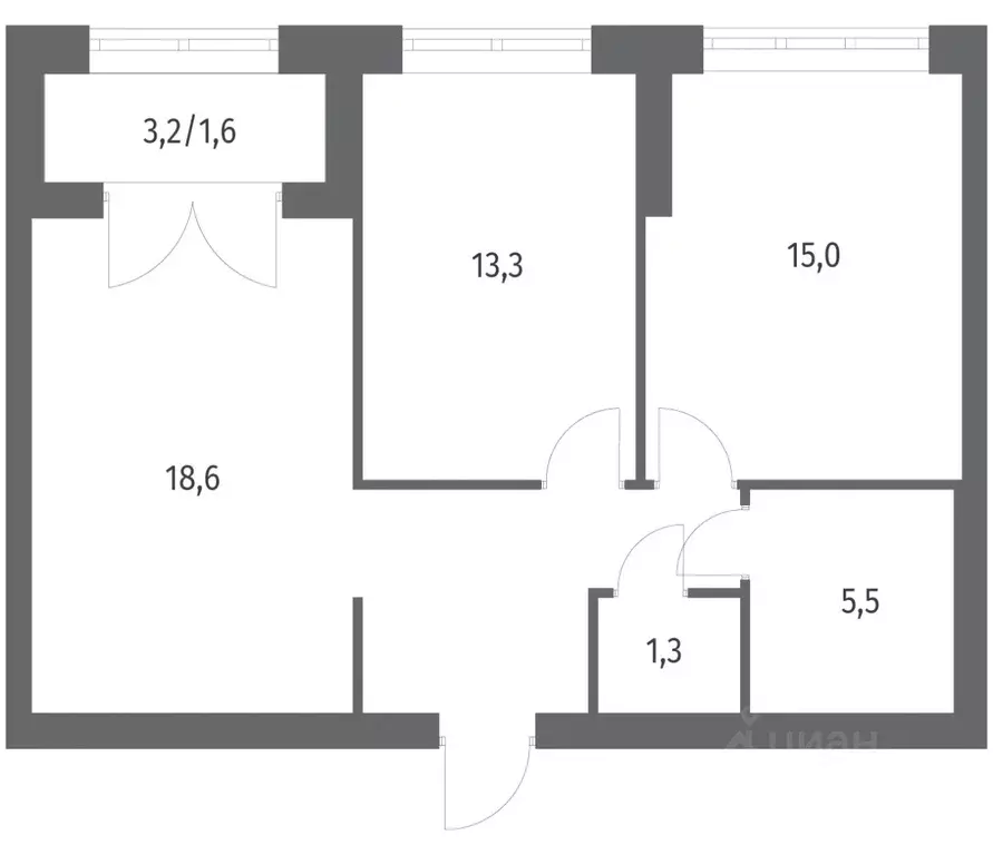 2-к кв. Санкт-Петербург ул. Академика Константинова, 1к1 (62.72 м) - Фото 0