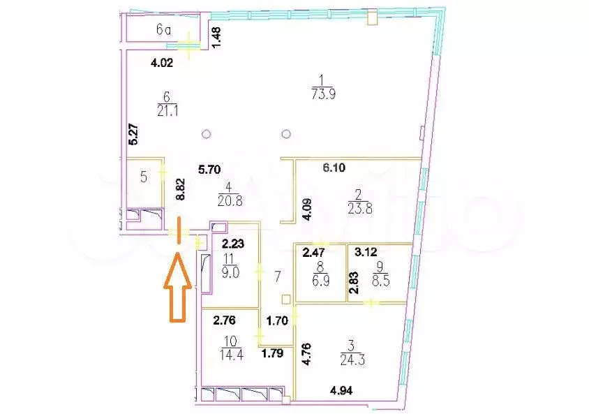 4-к. квартира, 220 м, 4/6 эт. - Фото 1