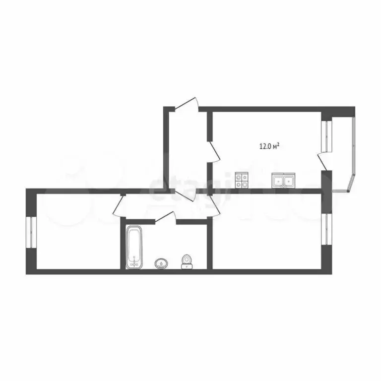 2-к. квартира, 55 м, 7/14 эт. - Фото 0