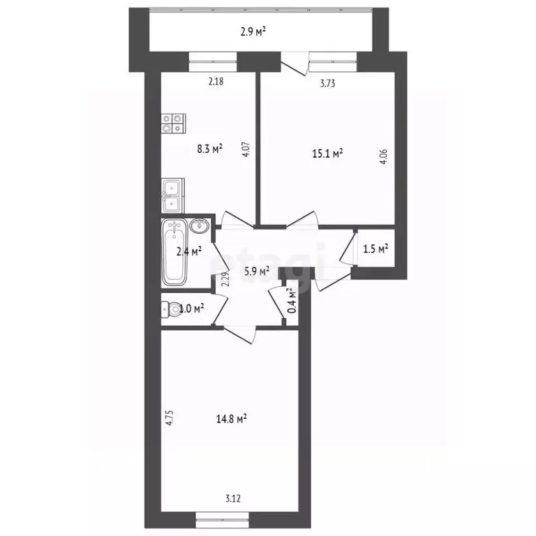 2-к кв. Московская область, Луховицы муниципальный округ, д. ... - Фото 1