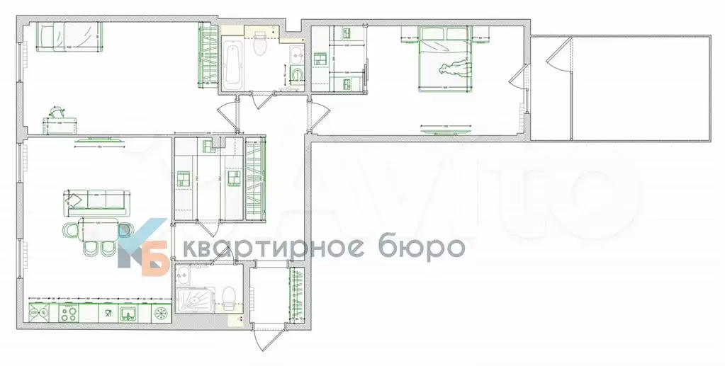 3-к. квартира, 100 м, 3/17 эт. - Фото 0