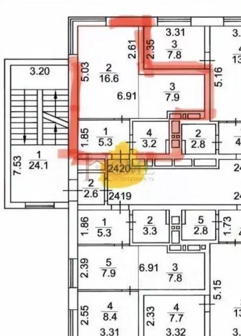 Студия Новосибирская область, Новосибирск ул. Кирова, 113/2 (33.0 м) - Фото 0