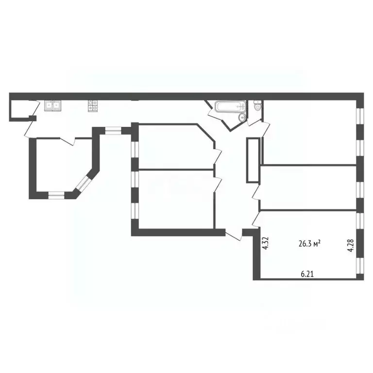 Комната Санкт-Петербург Херсонская ул., 3 (26.4 м) - Фото 1