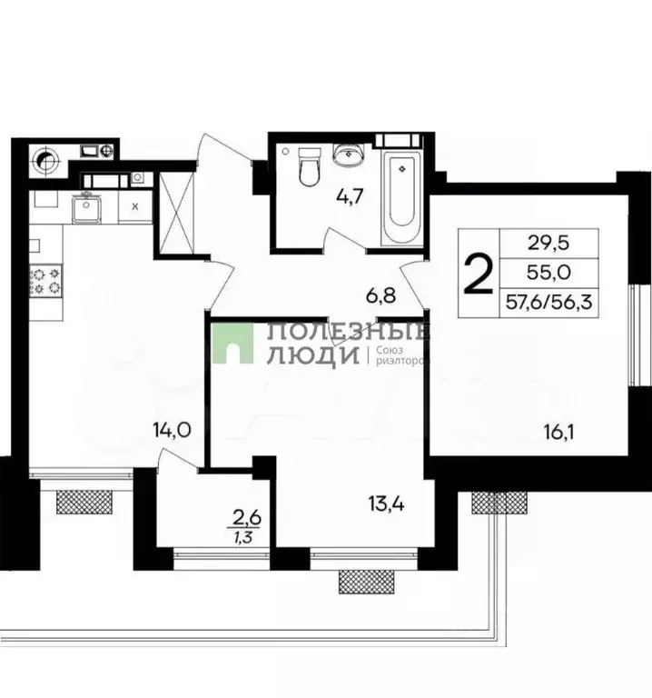 2-к кв. Севастополь ул. Маячная, 3 (60.0 м) - Фото 1