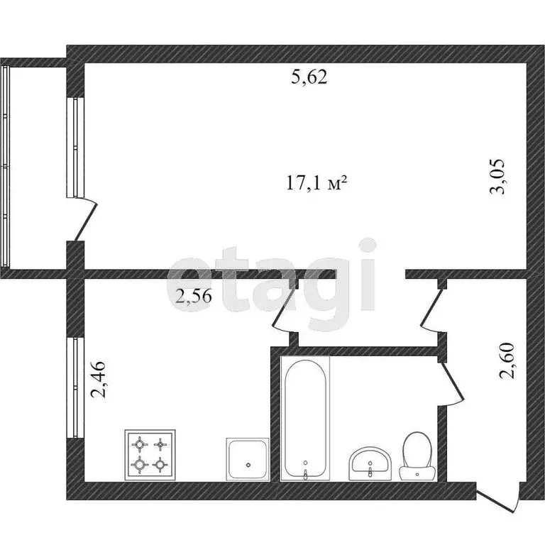 1-комнатная квартира: Калуга, улица Гурьянова, 18к2 (48.4 м) - Фото 1