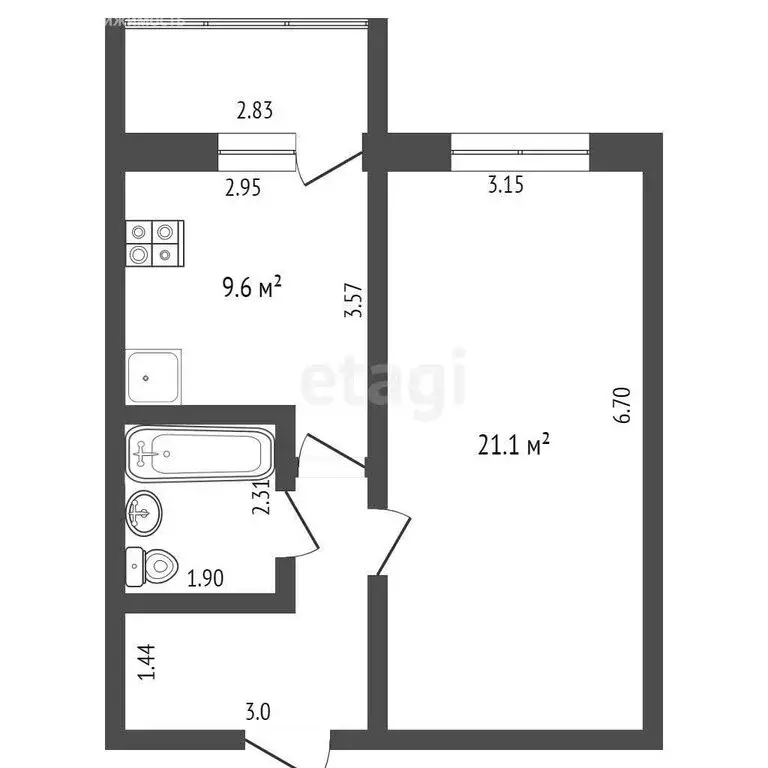 1-комнатная квартира: Дмитров, микрорайон имени В.Н. Махалина, 27 ... - Фото 1