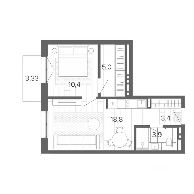 2-к кв. Алтайский край, Барнаул тракт Змеиногорский, 35Б (44.66 м) - Фото 1