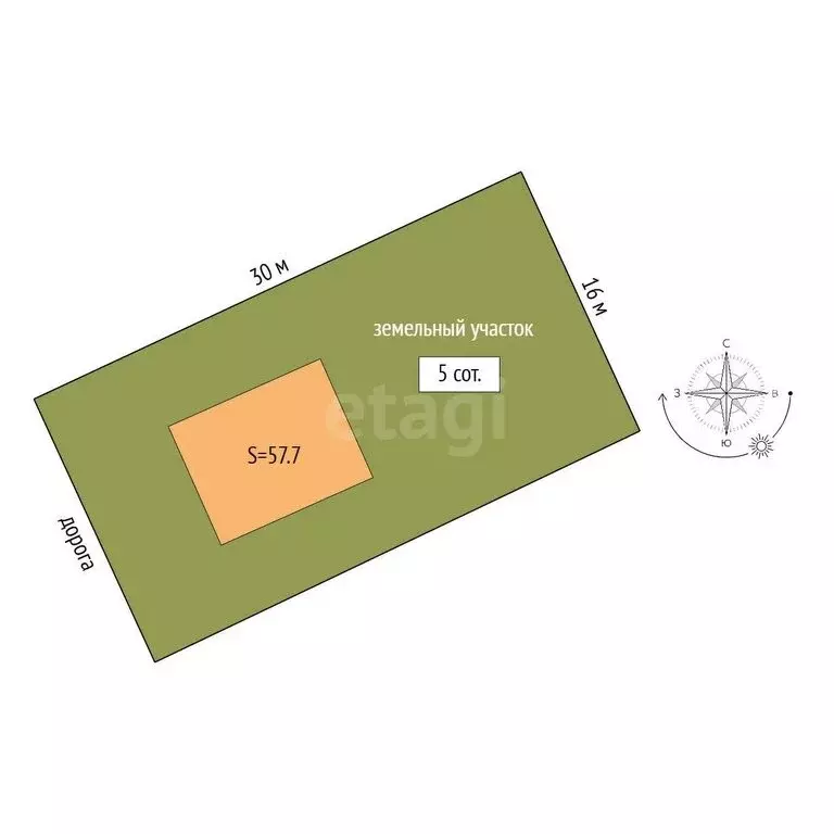 Дом в Барнаул, СНТ Пригородное, Луговая улица (57.7 м) - Фото 1