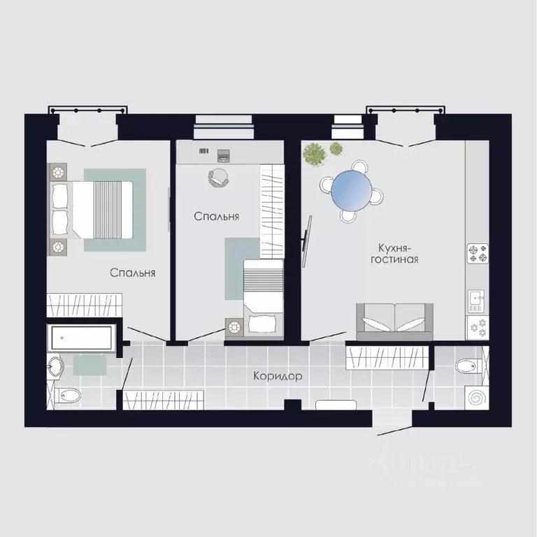 2-к кв. Оренбургская область, Оренбургский район, пос. Пригородный, ... - Фото 1