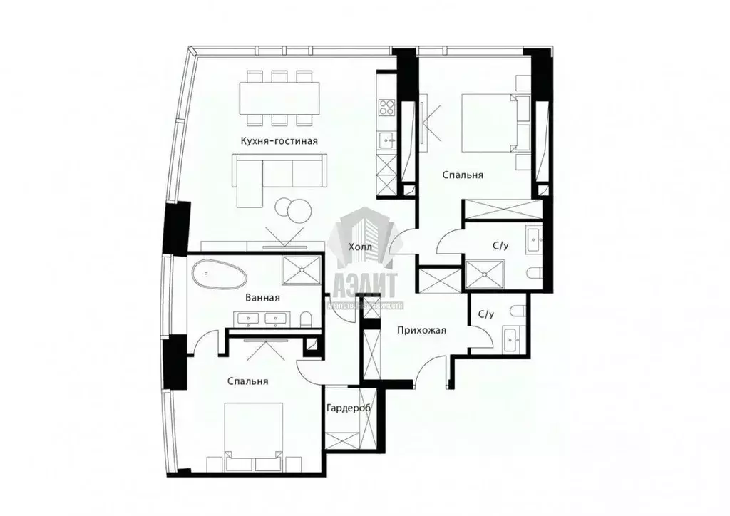 2-к кв. Москва Краснопресненская наб., 14Ак3 (109.3 м) - Фото 1