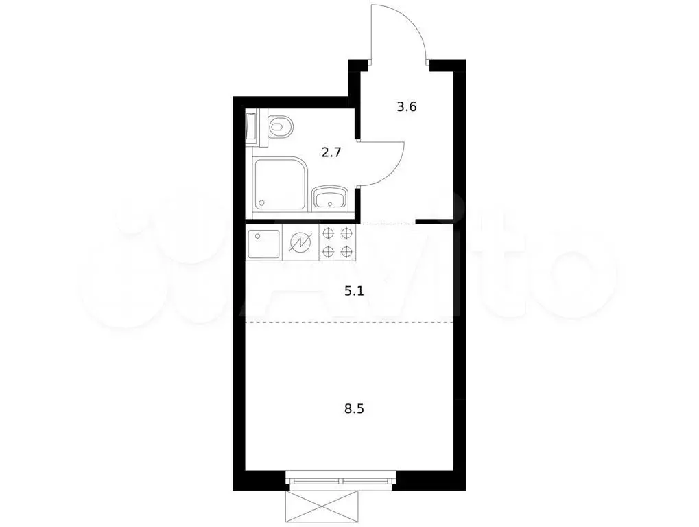 Квартира-студия, 19,8 м, 16/17 эт. - Фото 0