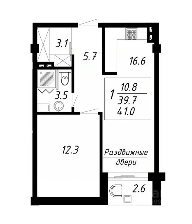 1-к кв. Ставропольский край, Ессентуки Озеро жилой комплекс (41.0 м) - Фото 1