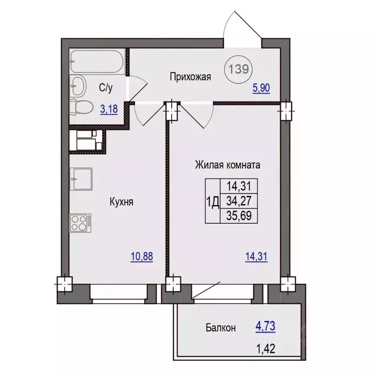 1-к кв. Псковская область, Псковский район, Завеличенская волость, д. ... - Фото 1