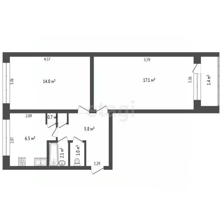 2-к кв. Мордовия, Саранск ул. Розы Люксембург, 8 (47.2 м) - Фото 1
