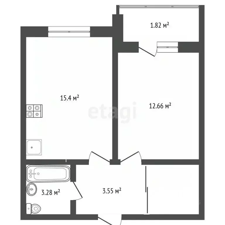 1-к кв. Московская область, Одинцовский городской округ, с. ... - Фото 2
