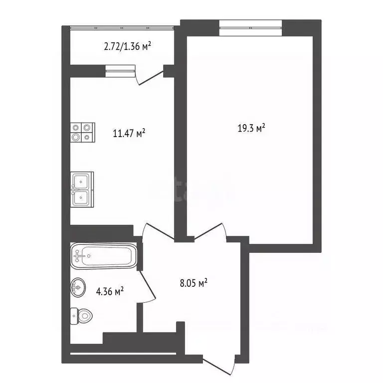 1-к кв. Самарская область, Самара Пролетарская ул., 150 (44.0 м) - Фото 2