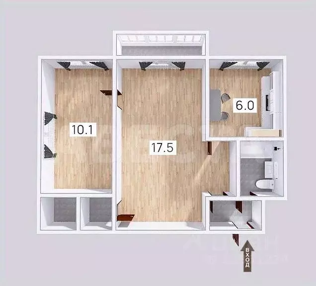 2-к кв. Омская область, Омск ул. 27-я Линия, 47 (39.7 м) - Фото 2