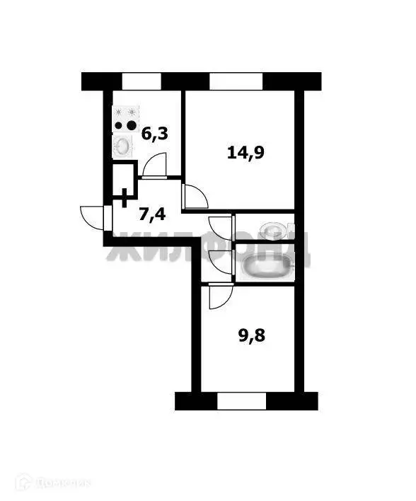 Продаётся 2-к квартира, 42.6 м - Фото 0