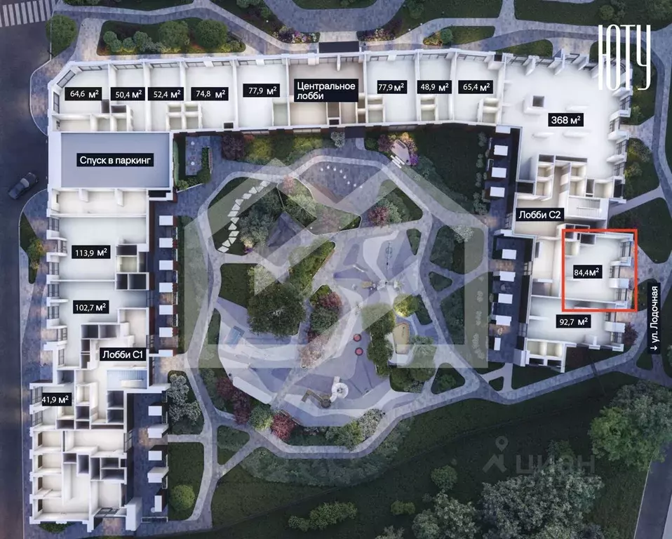 Помещение свободного назначения в Москва Юту жилой комплекс (84 м) - Фото 1