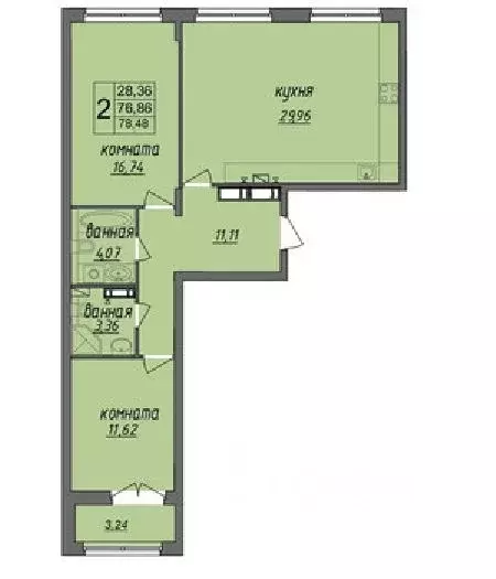 2-к кв. Владимирская область, Муром Колхозная ул., 24 (78.48 м) - Фото 0