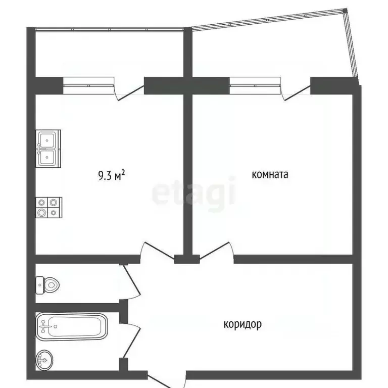 1-к кв. Самарская область, Новокуйбышевск ул. Карбышева, 8 (39.7 м) - Фото 1