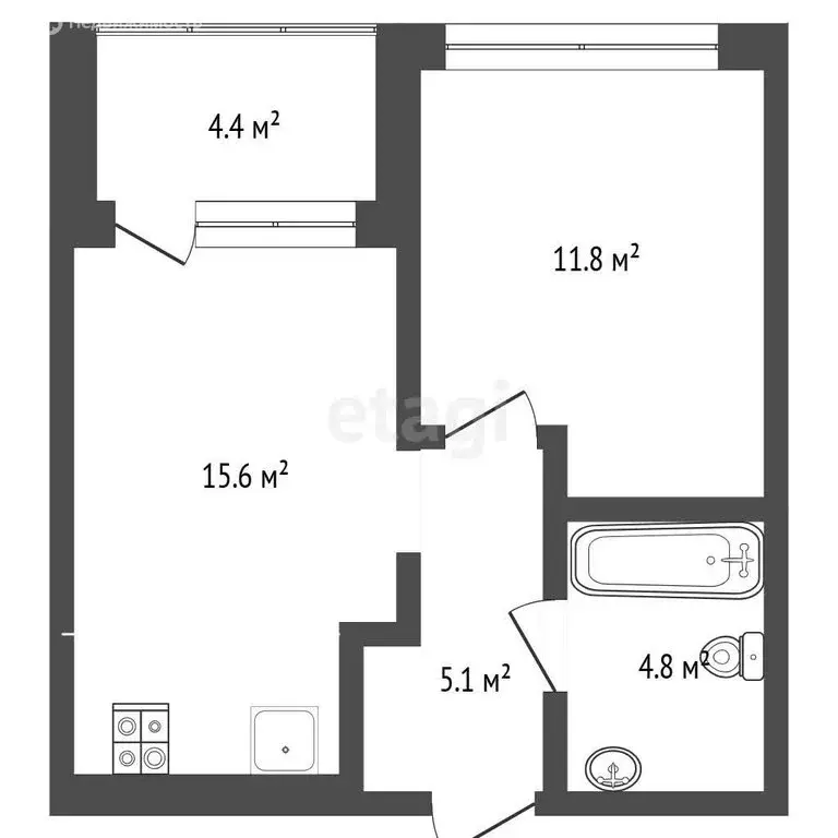 Квартира-студия: Тюмень, улица Муравленко, 9к1 (38.1 м) - Фото 1