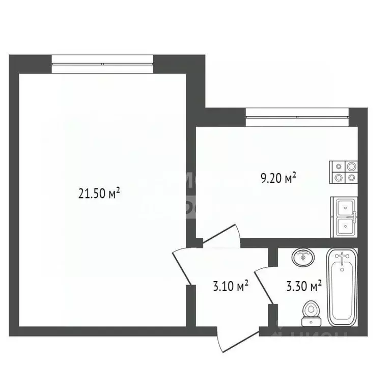 1-к кв. Ханты-Мансийский АО, Сургут Контейнерная ул., 8 (41.0 м) - Фото 1