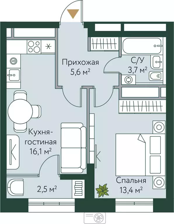 1-комнатная квартира: Волгоград, 221-й микрорайон (41.3 м) - Фото 0