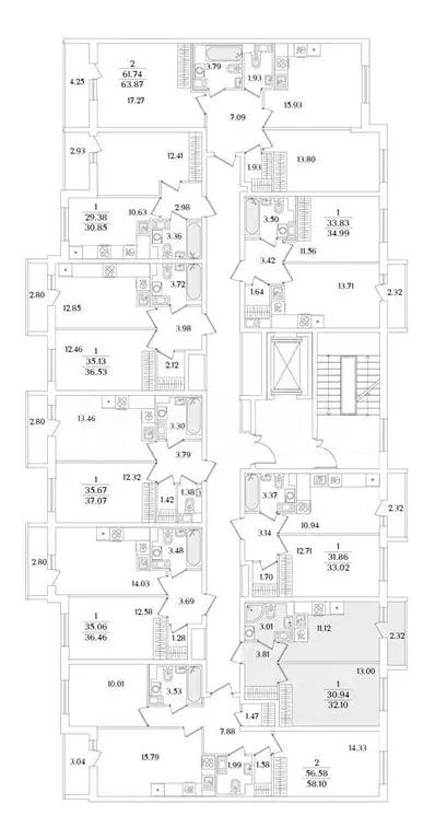 1-к. квартира, 32,1 м, 8/9 эт. - Фото 1