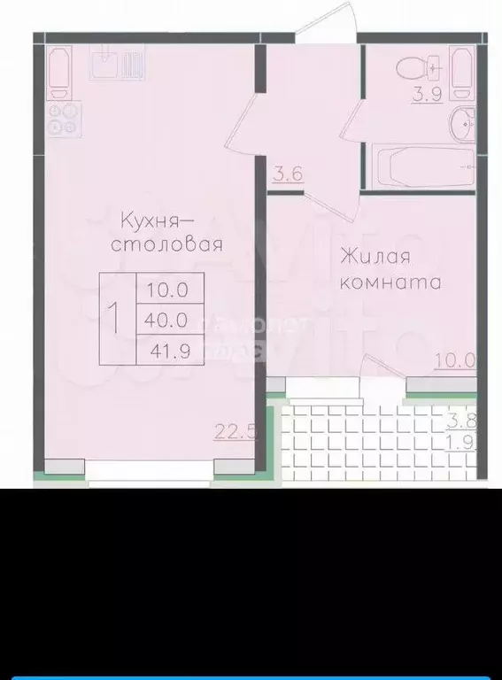 2-к. квартира, 41,9 м, 16/18 эт. - Фото 0