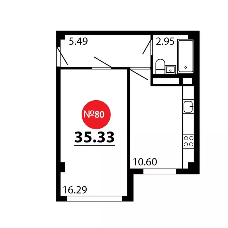 1-комнатная квартира: Симферопольский район, село Перово (35.33 м) - Фото 0