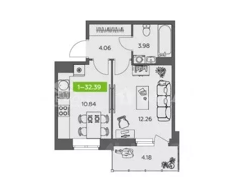 1-к кв. Архангельская область, Северодвинск Беломорский просп., 3Ак2 ... - Фото 1