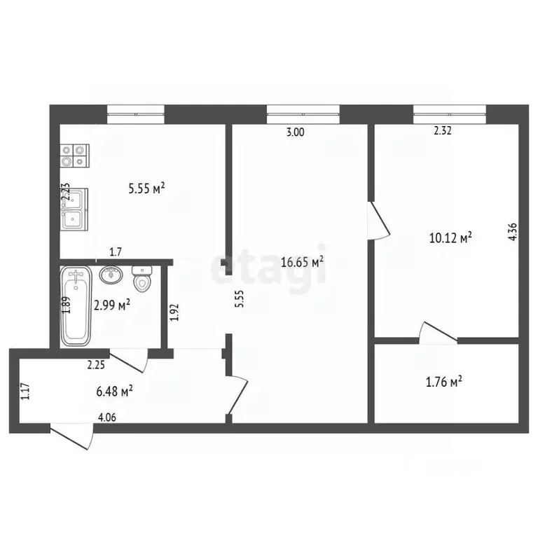 2-к кв. Владимирская область, Муром Карачаровское ш., 69 (44.4 м) - Фото 2