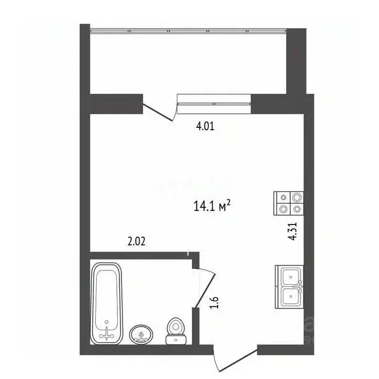 Студия Москва Лухмановская ул., 1 (21.0 м) - Фото 2