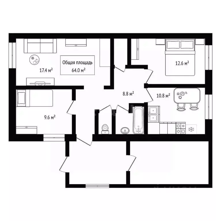 Дом в Новосибирская область, Обь Геодезическая ул., 64 (64 м) - Фото 2