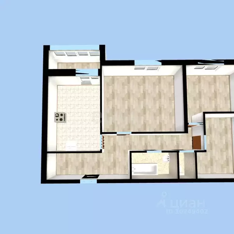 3-к кв. Башкортостан, Уфа ул. Аксакова, 81/1 (68.4 м) - Фото 1