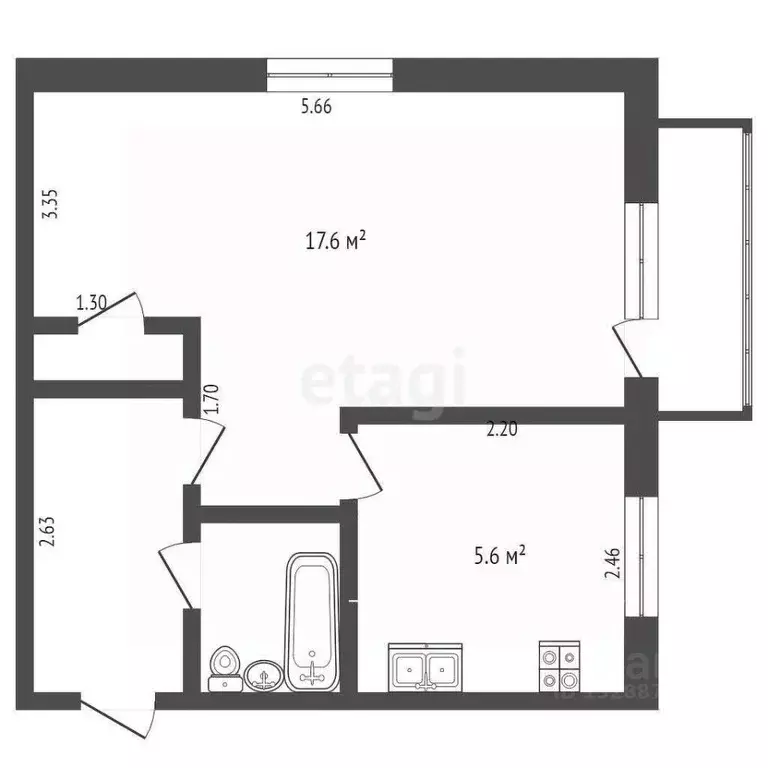 1-к кв. Орловская область, Орел Детский пер., 1 (30.1 м) - Фото 1