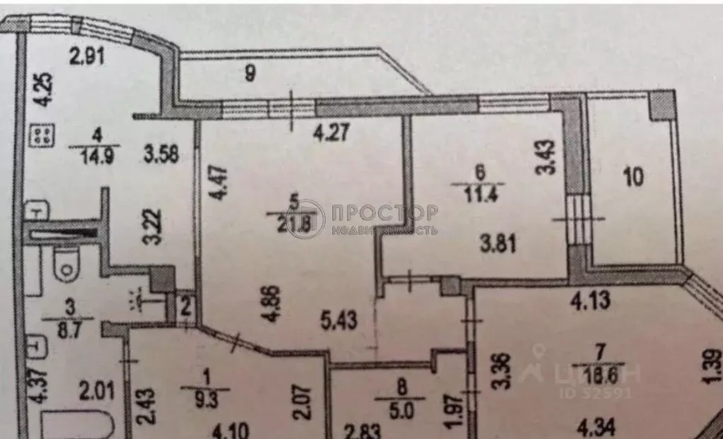 3-к кв. Московская область, Серпухов ул. 5-я Борисовская, 10 (92.0 м) - Фото 2