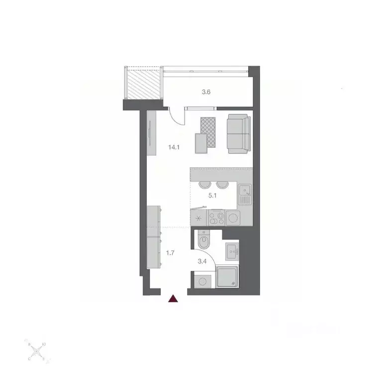 1-к кв. Новосибирская область, Новосибирск Беринг жилой квартал,  ... - Фото 1