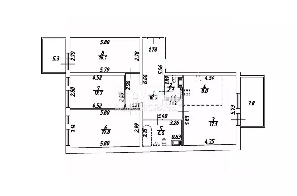 4-к кв. Санкт-Петербург Бронницкая ул., 11 (98.9 м) - Фото 2