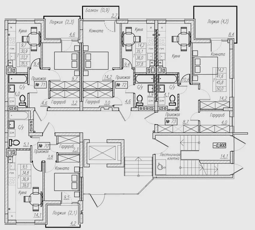1-к кв. Калининградская область, Пионерский  (45.8 м) - Фото 2