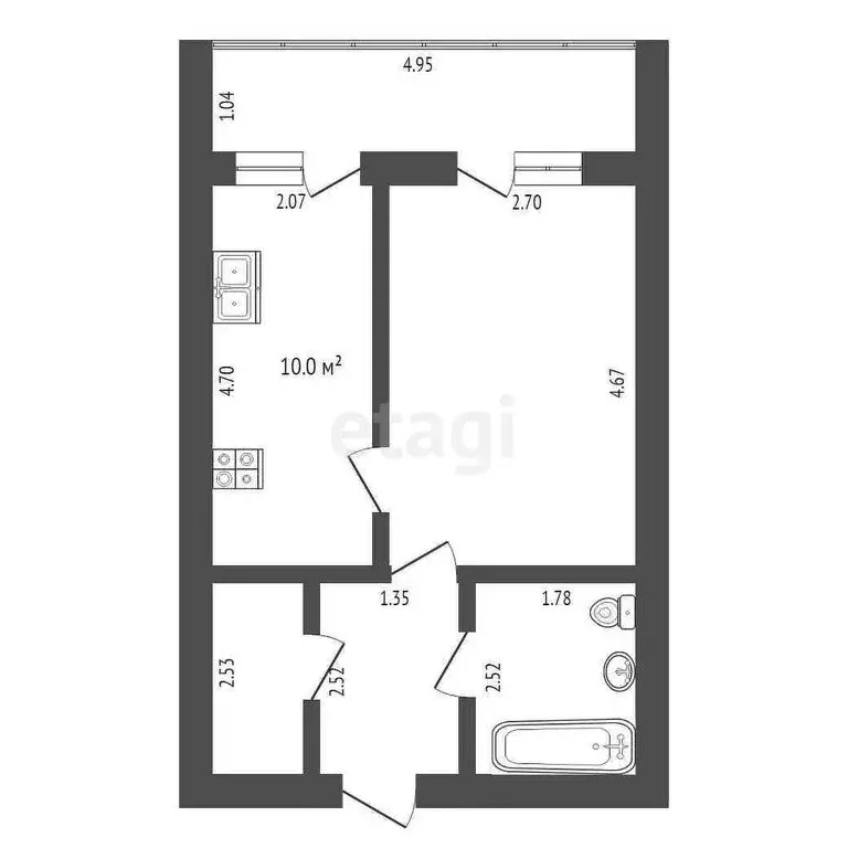 1-комнатная квартира: Чита, Магистральная улица, 102 (35 м) - Фото 0